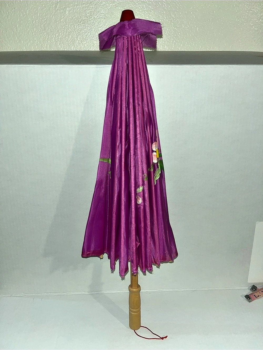 Floral Fabric Purple Chinese Umbrella Purchased in China